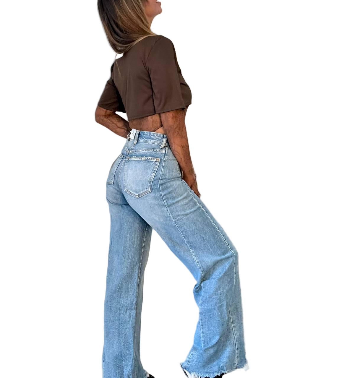 Body marrone con pizzo